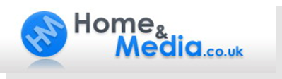 Logo for website "Home and Media.co.uk" a website dedicated to supplying high quality items such as digital cameras and other electronic gadgets